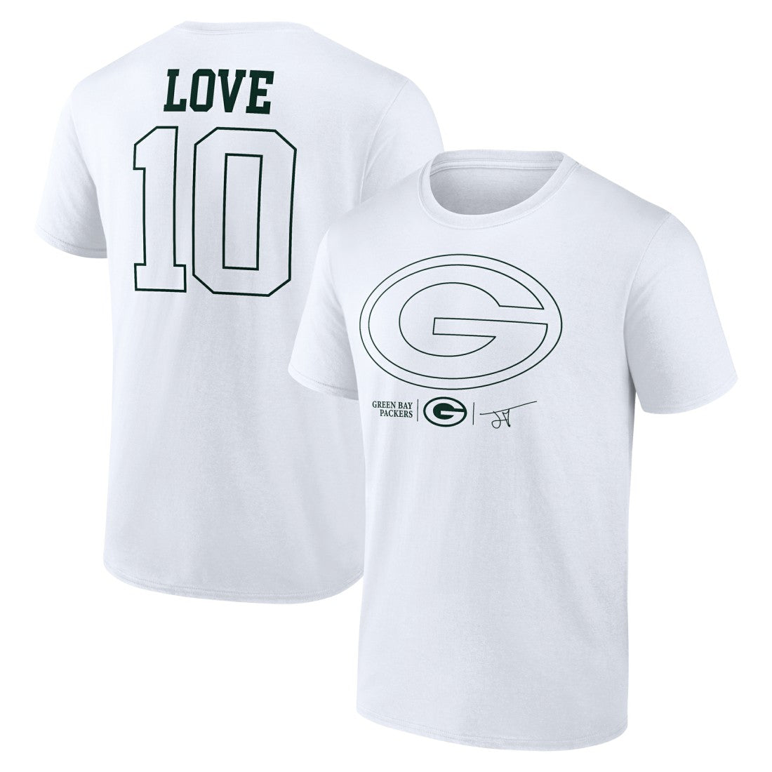 Jordan Love Green Bay Packers Tonal Name & Number T-Shirt White - NFL