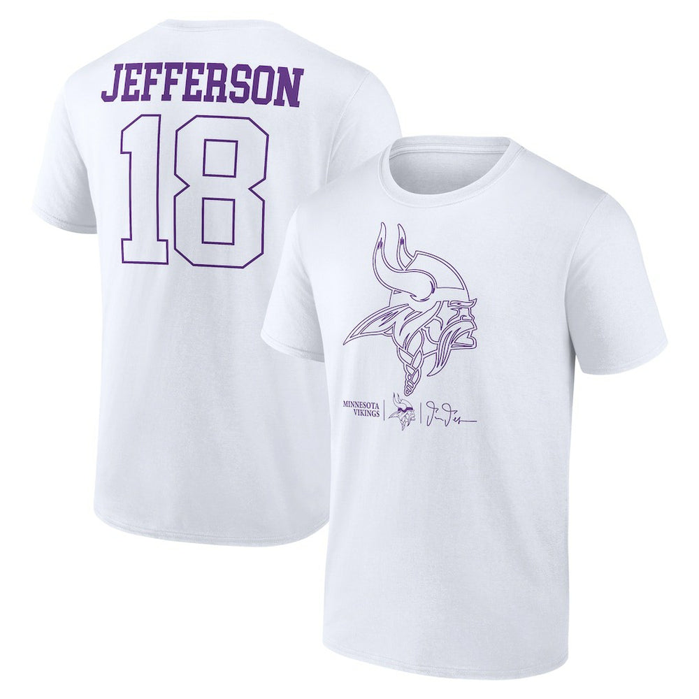 Justin Jefferson Minnesota Vikings Tonal Name & Number T-Shirt White - NFL
