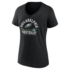 Saquon Barkley Philadelphia Eagles Women's Floral Name & Number V-Neck T-Shirt Black - NFL