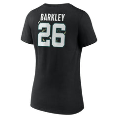Saquon Barkley Philadelphia Eagles Women's Floral Name & Number V-Neck T-Shirt Black - NFL