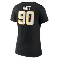 T.J. Watt Pittsburgh Steelers Women's Floral Name & Number V-Neck T-Shirt Black - NFL