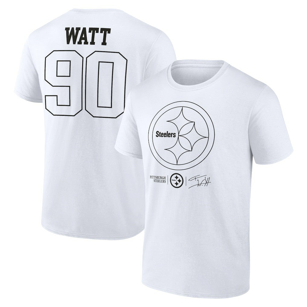 T.J. Watt Pittsburgh Steelers Tonal Name & Number T-Shirt White - NFL