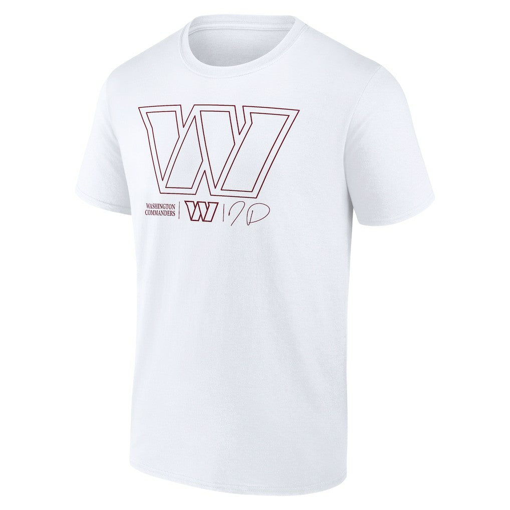 Jayden Daniels Washington Commanders Tonal Name & Number T-Shirt White - NFL