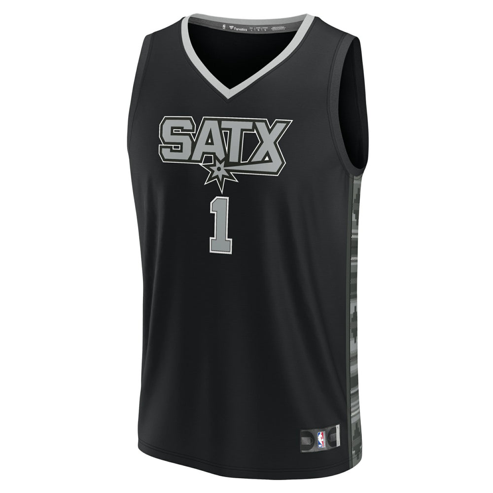 Fanatics - Victor Wembanyama San Antonio Spurs Fast Break Replica Player Jersey - Statement Edition - Black