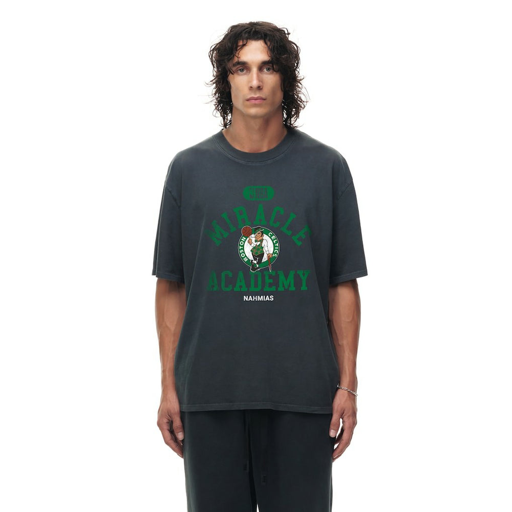 NBA - Boston Celtics Unisex Miracle Academy x NBA Collection Vintage Boxy T-shirt - Heather Black