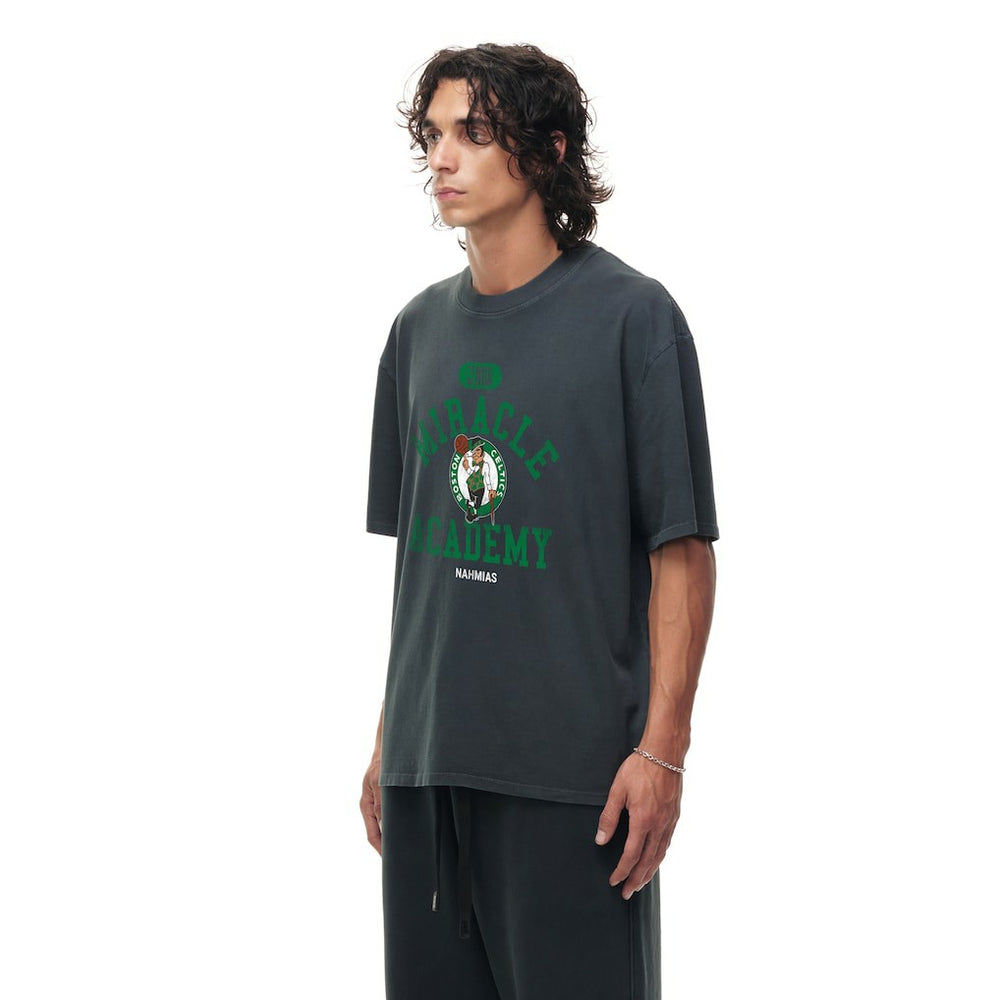 NBA - Boston Celtics Unisex Miracle Academy x NBA Collection Vintage Boxy T-shirt - Heather Black