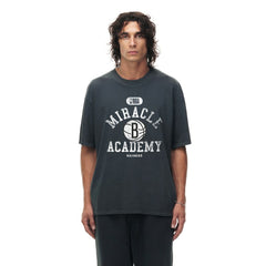 NBA - Brooklyn Nets Unisex Miracle Academy x NBA Collection Vintage Boxy T-shirt - Heather Black