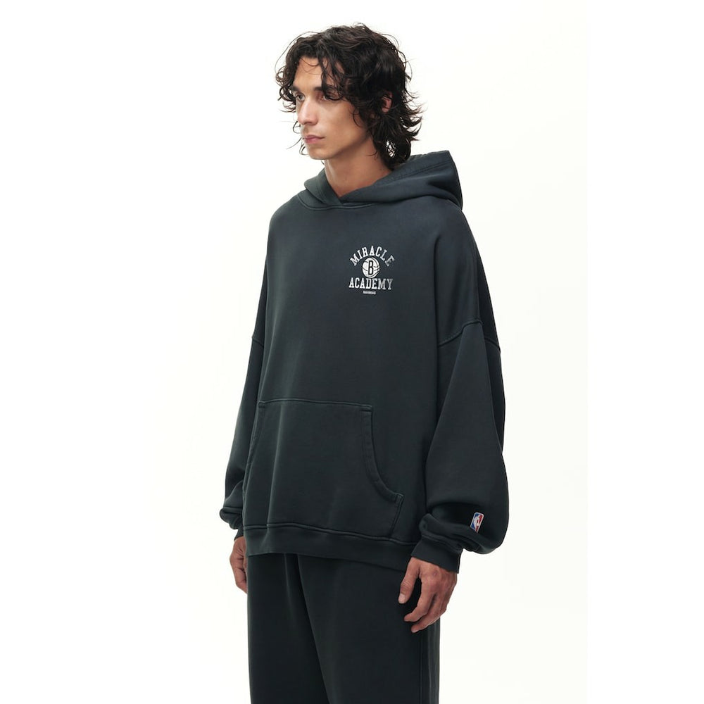 NBA - Brooklyn Nets Unisex Miracle Academy x NBA Collection Vintage Sunfade Hoodie - Heather Black