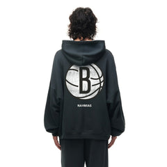 NBA - Brooklyn Nets Unisex Miracle Academy x NBA Collection Vintage Sunfade Hoodie - Heather Black