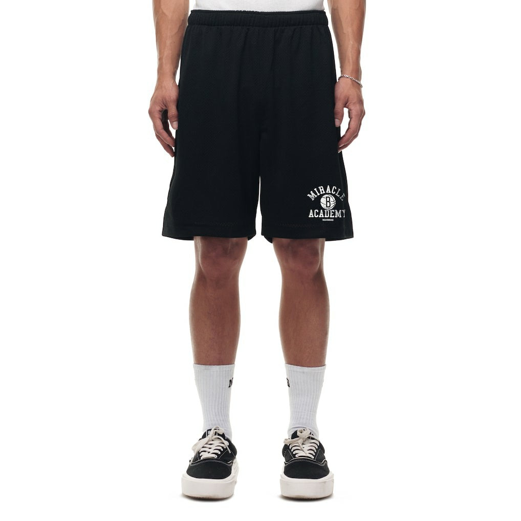 NBA - Brooklyn Nets Unisex Miracle Academy x NBA Collection Baggy Mesh P.E. Shorts - Black