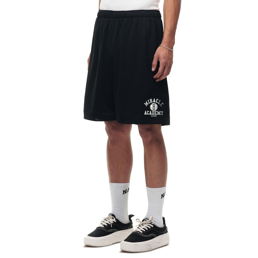 NBA - Brooklyn Nets Unisex Miracle Academy x NBA Collection Baggy Mesh P.E. Shorts - Black