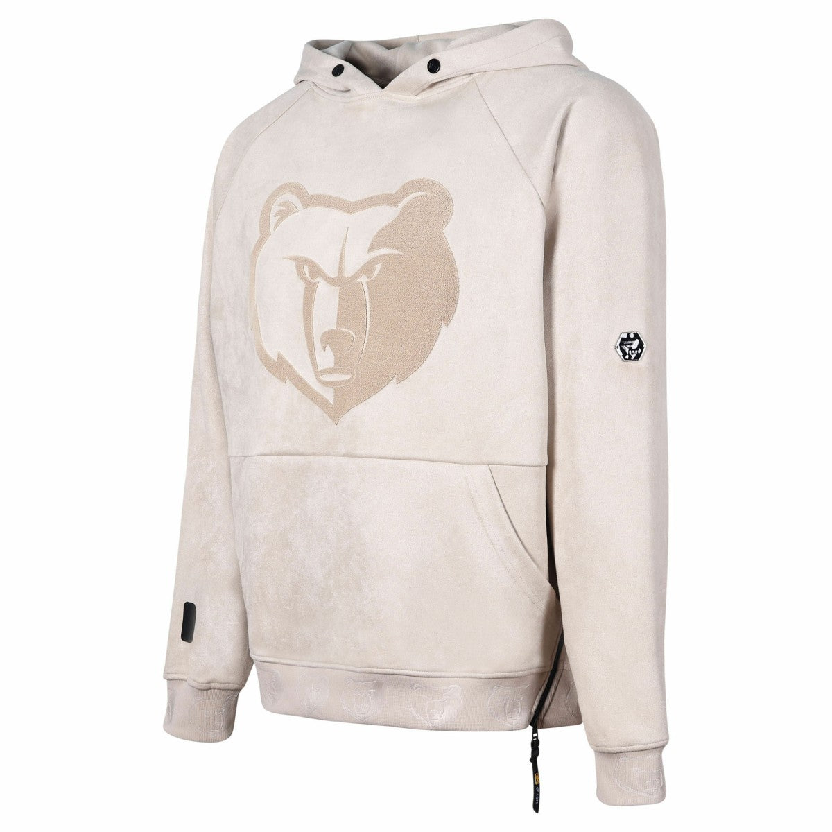 NBA - Memphis Grizzlies Protege Eco-Friendly Functional Suede Fashion Tonal Hoodie - Cream
