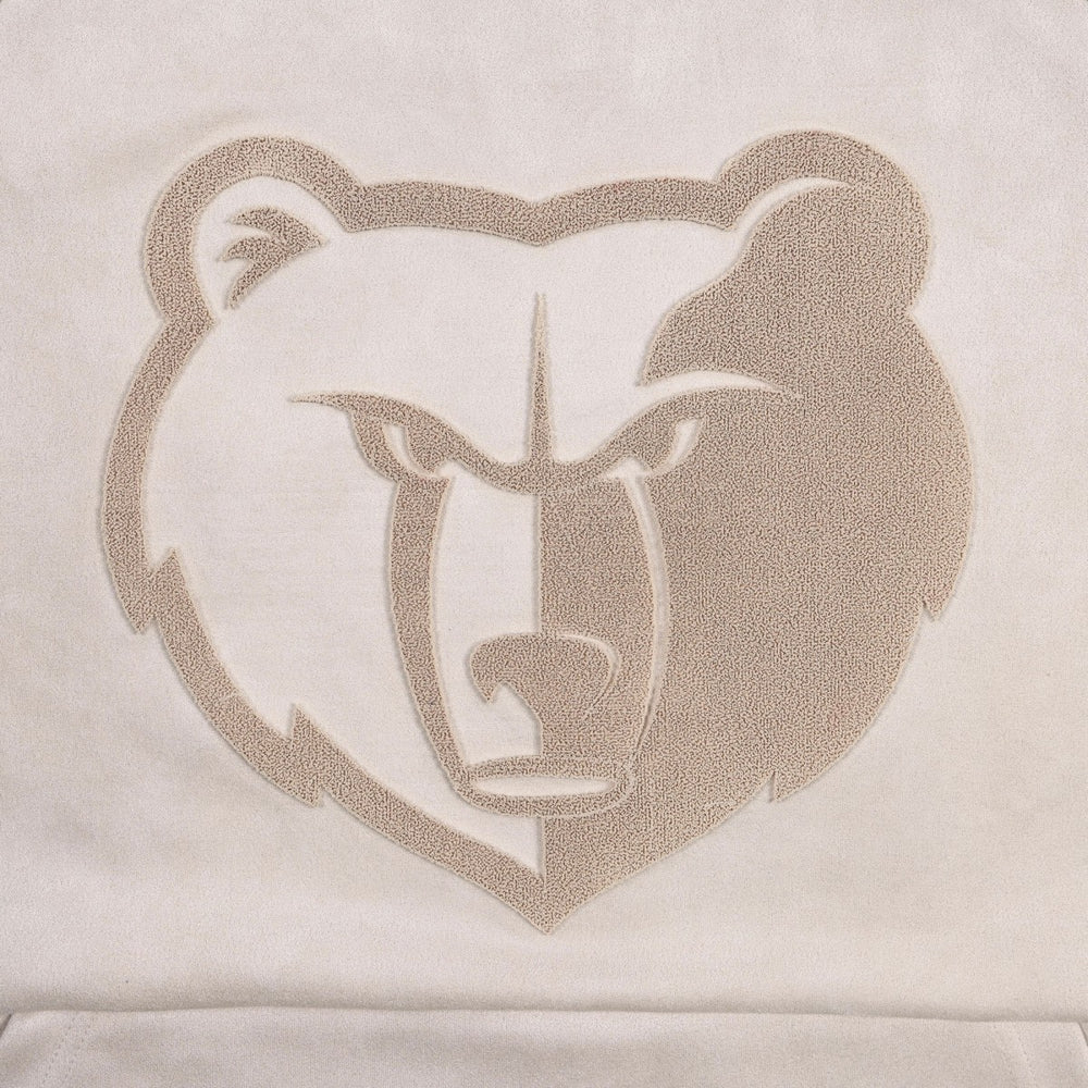 NBA - Memphis Grizzlies Protege Eco-Friendly Functional Suede Fashion Tonal Hoodie - Cream