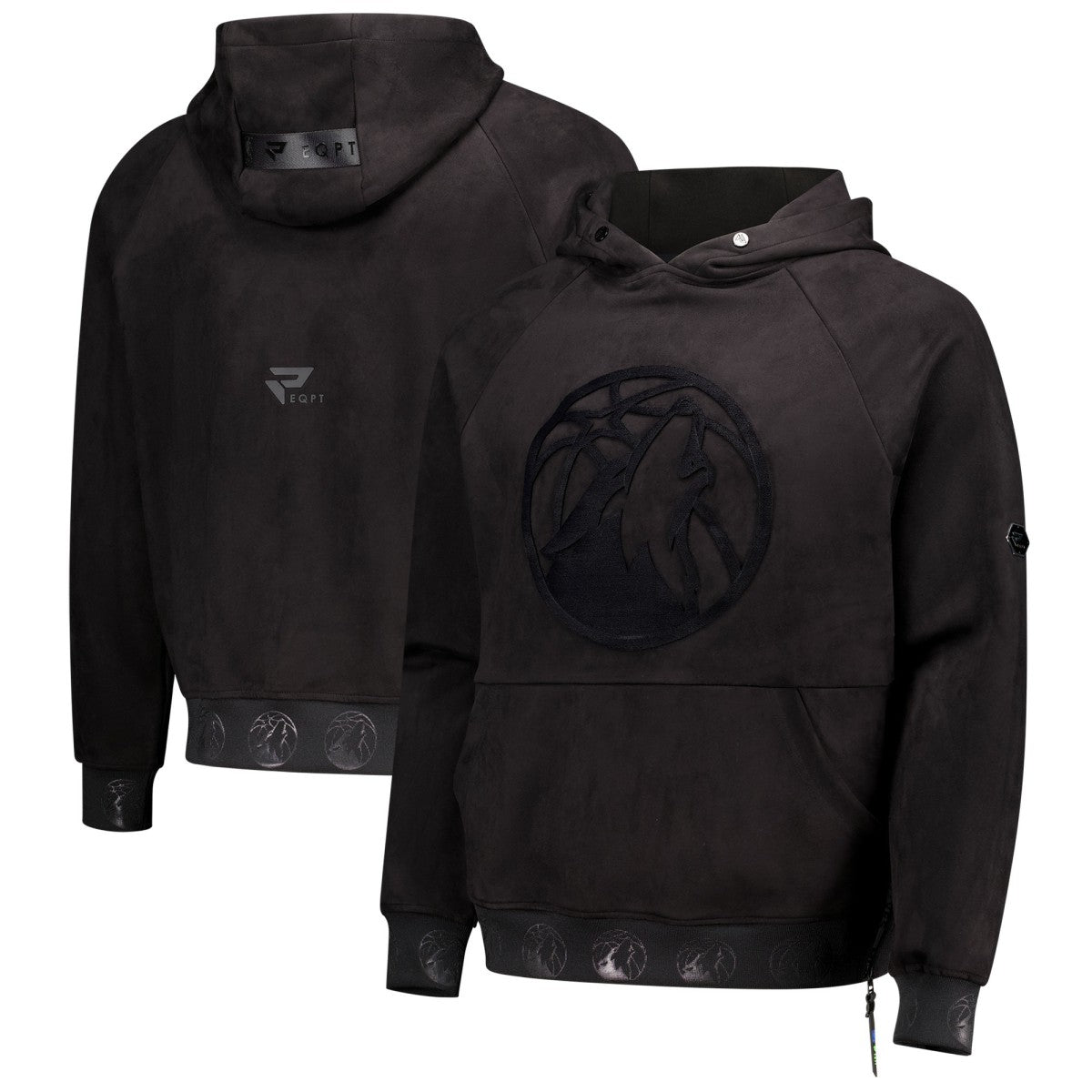 NBA - Minnesota Timberwolves Protege Eco-Friendly Functional Suede Fashion Tonal Hoodie - Black