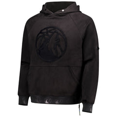 NBA - Minnesota Timberwolves Protege Eco-Friendly Functional Suede Fashion Tonal Hoodie - Black