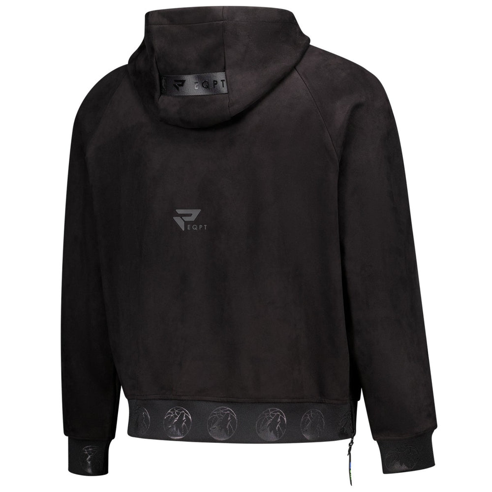 NBA - Minnesota Timberwolves Protege Eco-Friendly Functional Suede Fashion Tonal Hoodie - Black