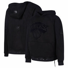 NBA - New York Knicks Protege Eco-Friendly Functional Suede Fashion Tonal Hoodie - Black