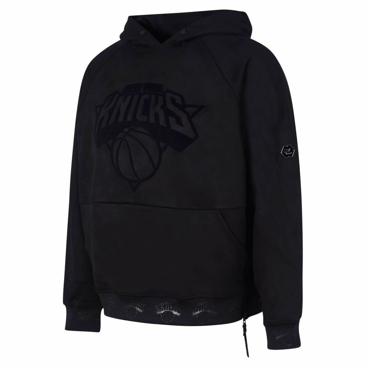 NBA - New York Knicks Protege Eco-Friendly Functional Suede Fashion Tonal Hoodie - Black