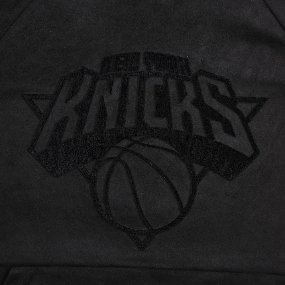 NBA - New York Knicks Protege Eco-Friendly Functional Suede Fashion Tonal Hoodie - Black