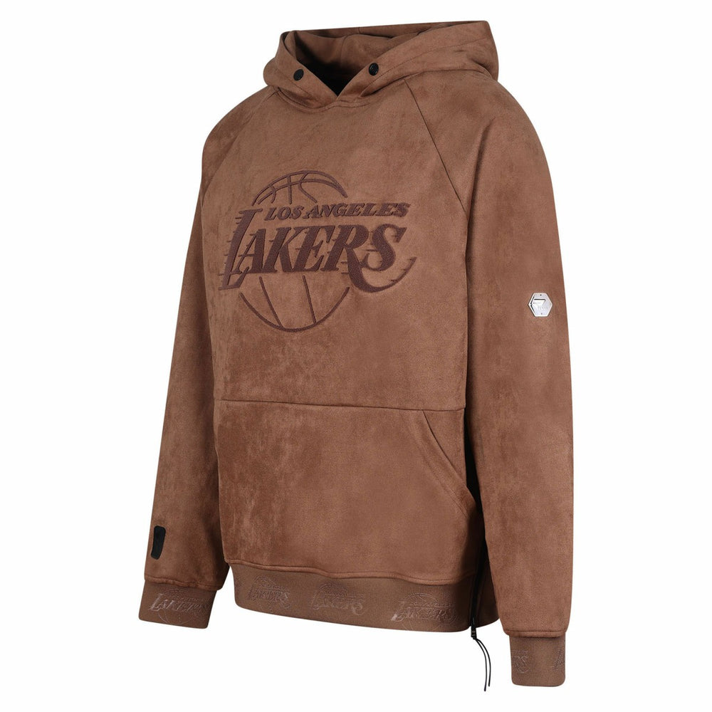 NBA - Los Angeles Lakers Protege Eco-Friendly Functional Suede Fashion Tonal Hoodie - Brown