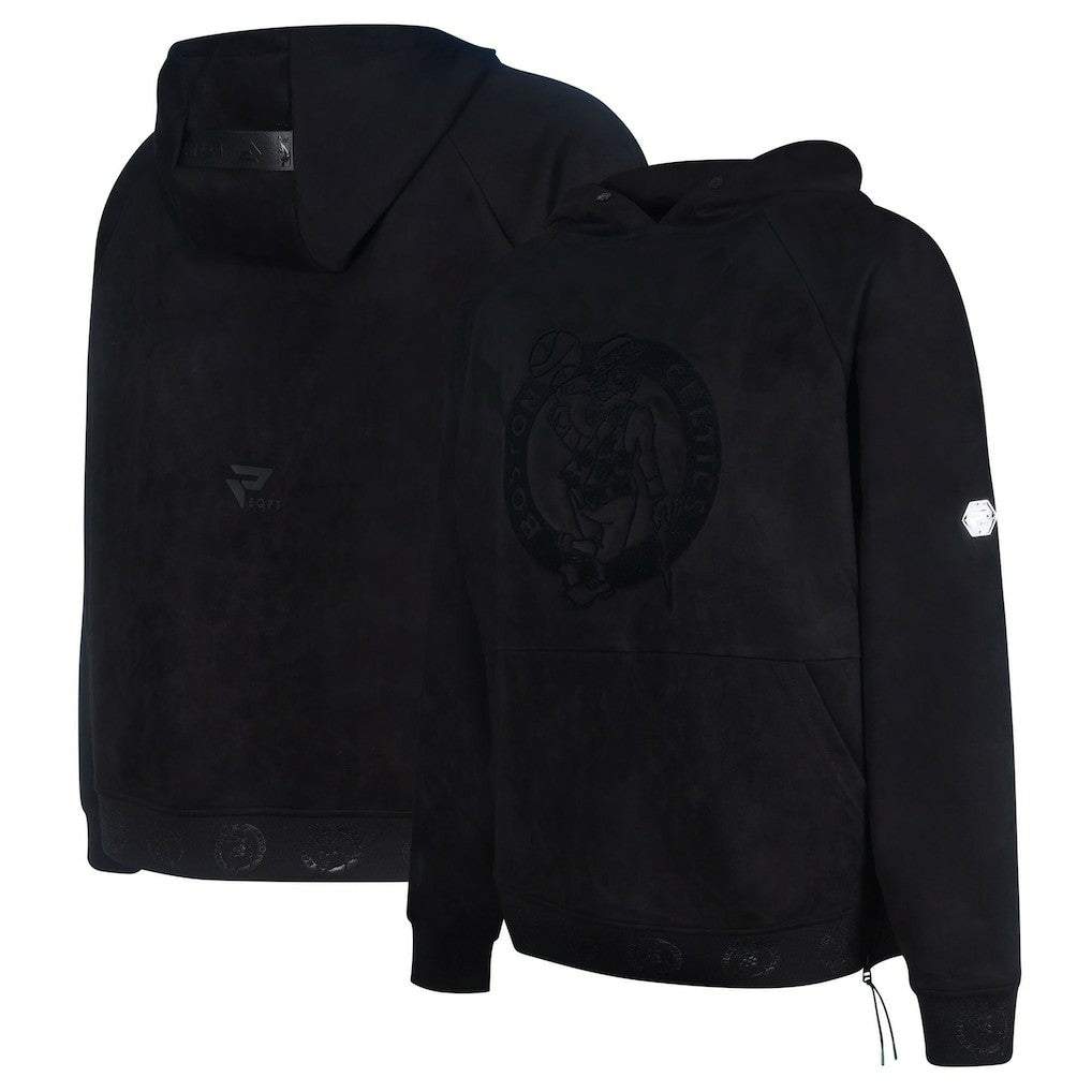 NBA - Boston Celtics Protege Eco-Friendly Functional Suede Fashion Tonal Hoodie - Black