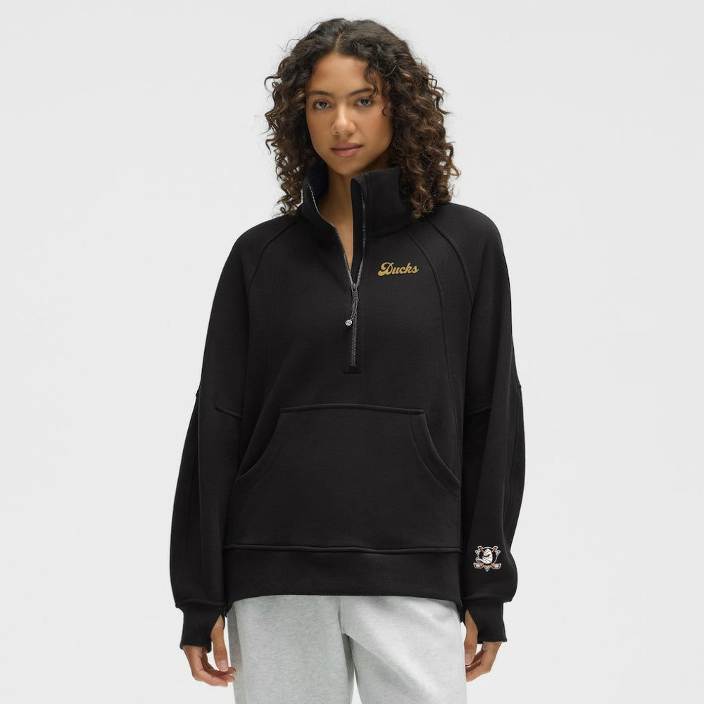 Anaheim Ducks - lululemon Women's Long Scuba Oversized Half-Zip Funnel Neck Black
