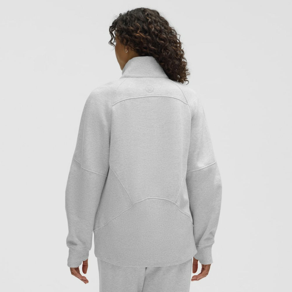 Edmonton Oilers - lululemon Women's Long Scuba Oversized Half-Zip Funnel Neck Heathered Core Ultra Light Grey