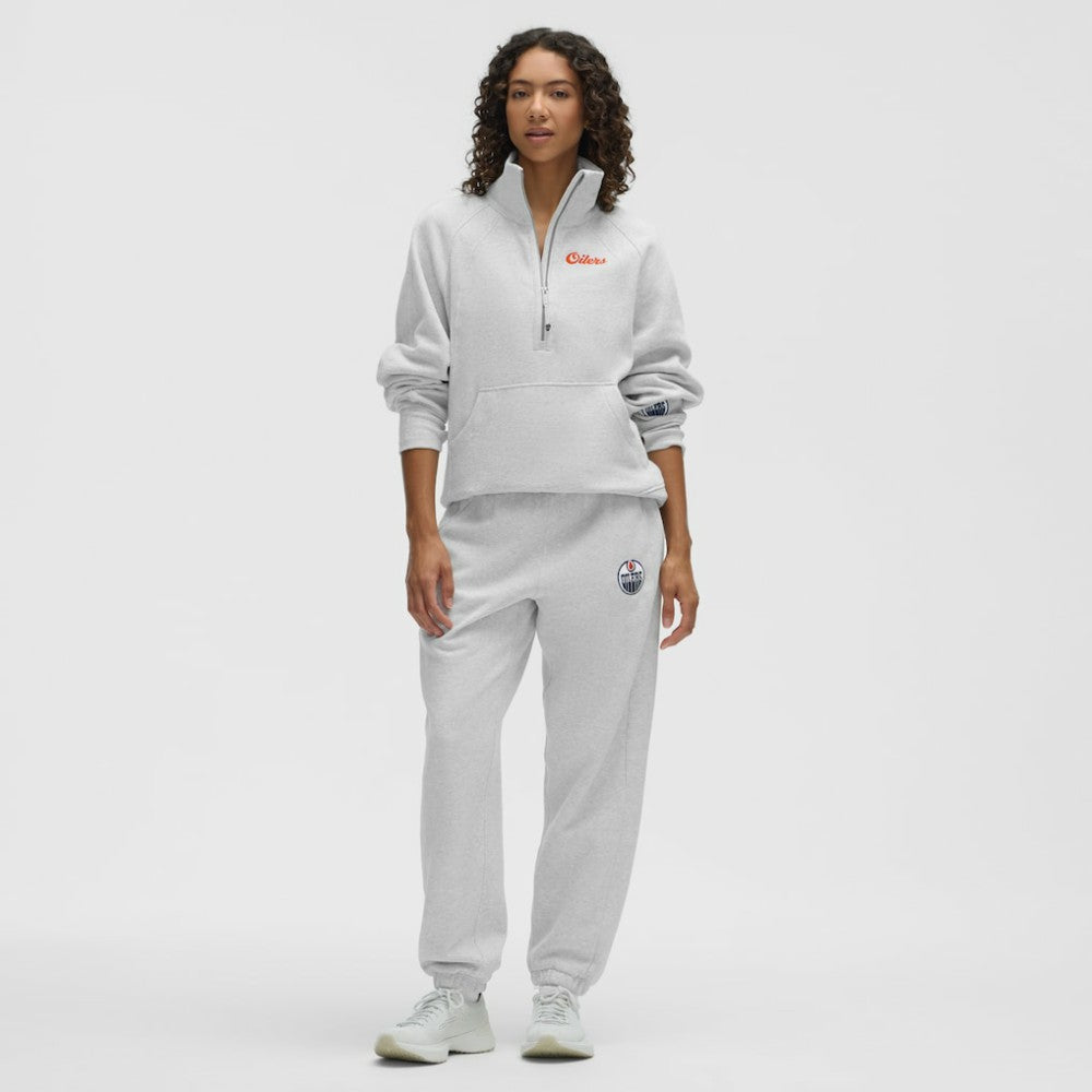 Edmonton Oilers - lululemon Women's Long Scuba Oversized Half-Zip Funnel Neck Heathered Core Ultra Light Grey
