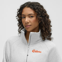 Edmonton Oilers - lululemon Women's Long Scuba Oversized Half-Zip Funnel Neck Heathered Core Ultra Light Grey