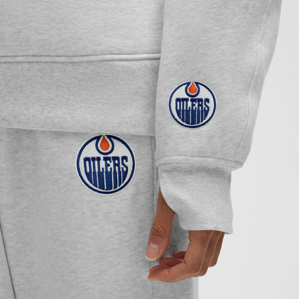 Edmonton Oilers - lululemon Women's Long Scuba Oversized Half-Zip Funnel Neck Heathered Core Ultra Light Grey
