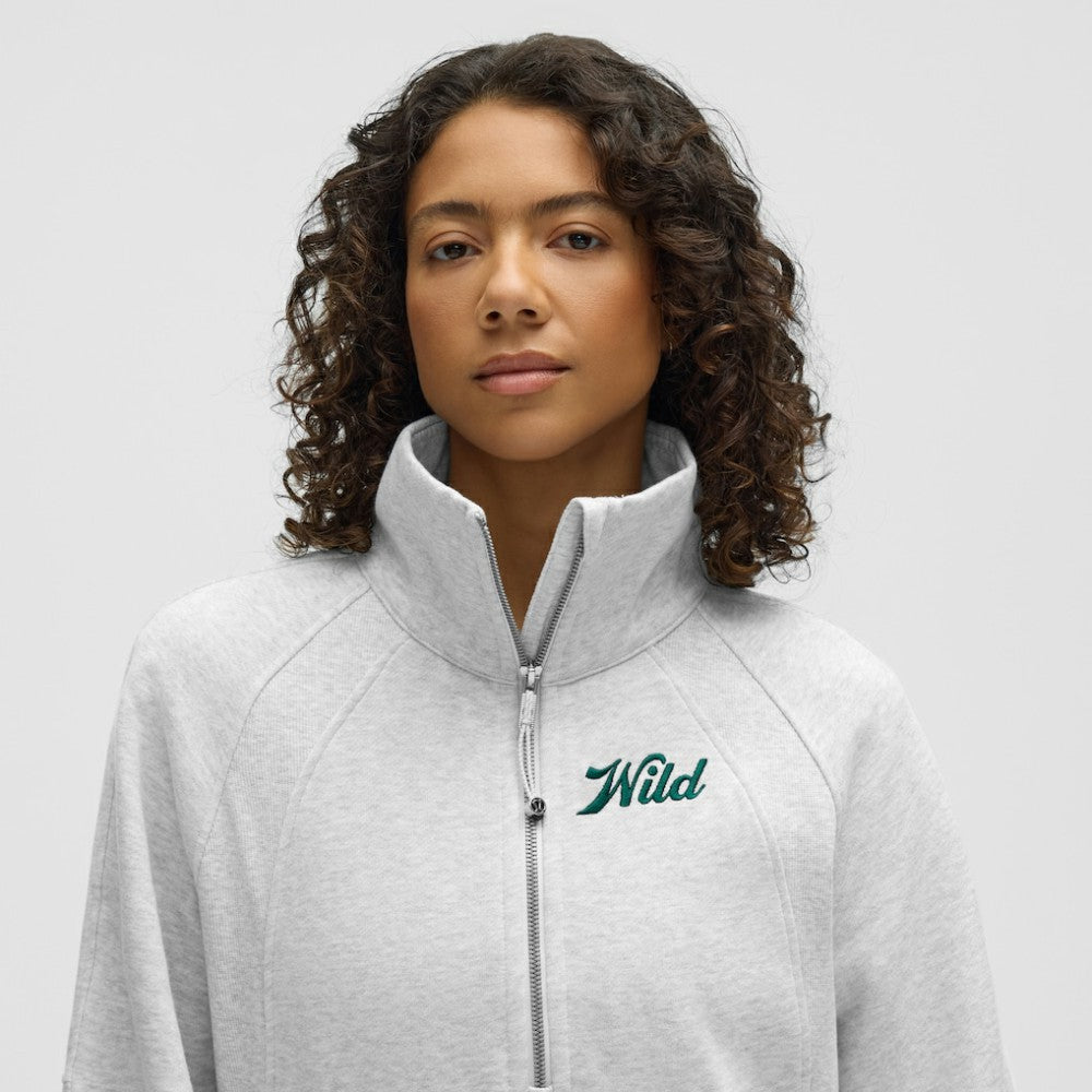 Minnesota Wild - lululemon Women's Long Scuba Oversized Half-Zip Funnel Neck Heathered Core Ultra Light Grey