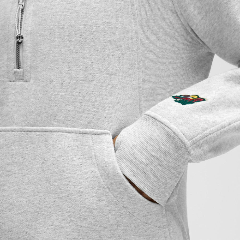 Minnesota Wild - lululemon Women's Long Scuba Oversized Half-Zip Funnel Neck Heathered Core Ultra Light Grey