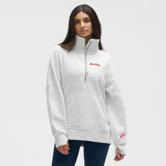 Detroit Red Wings - lululemon Women's Long Scuba Oversized Half-Zip Funnel Neck Heathered Core Ultra Light Grey