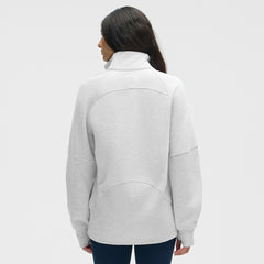 Detroit Red Wings - lululemon Women's Long Scuba Oversized Half-Zip Funnel Neck Heathered Core Ultra Light Grey