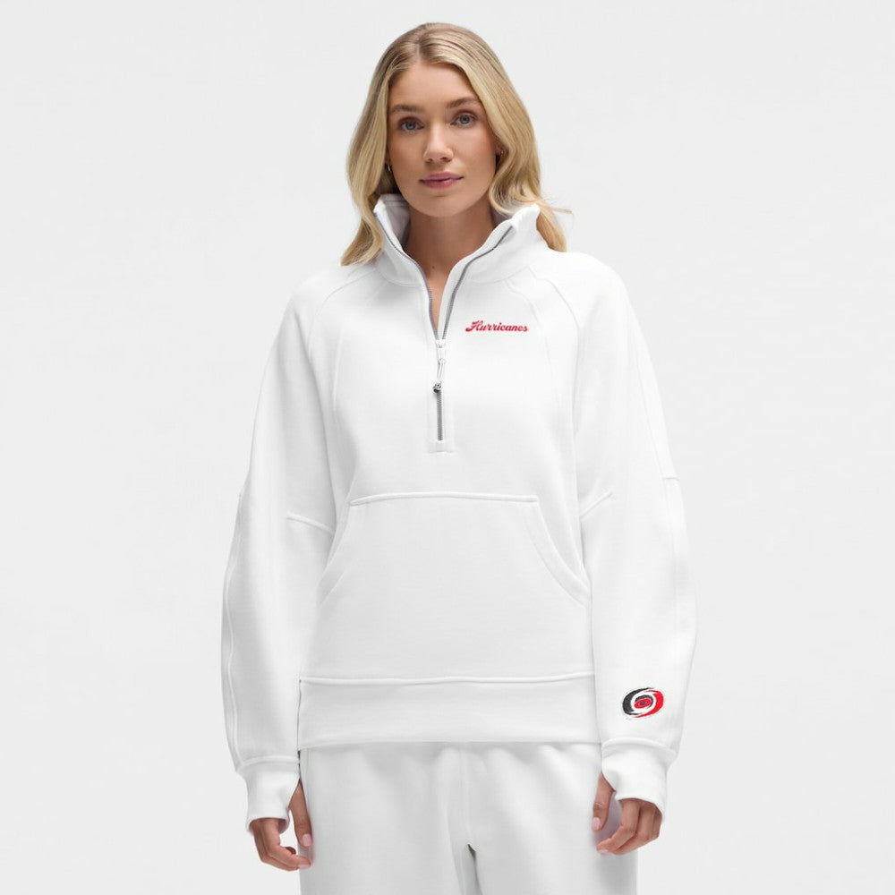 Carolina Hurricanes - lululemon Women's Long Scuba Oversized Half-Zip Funnel Neck White
