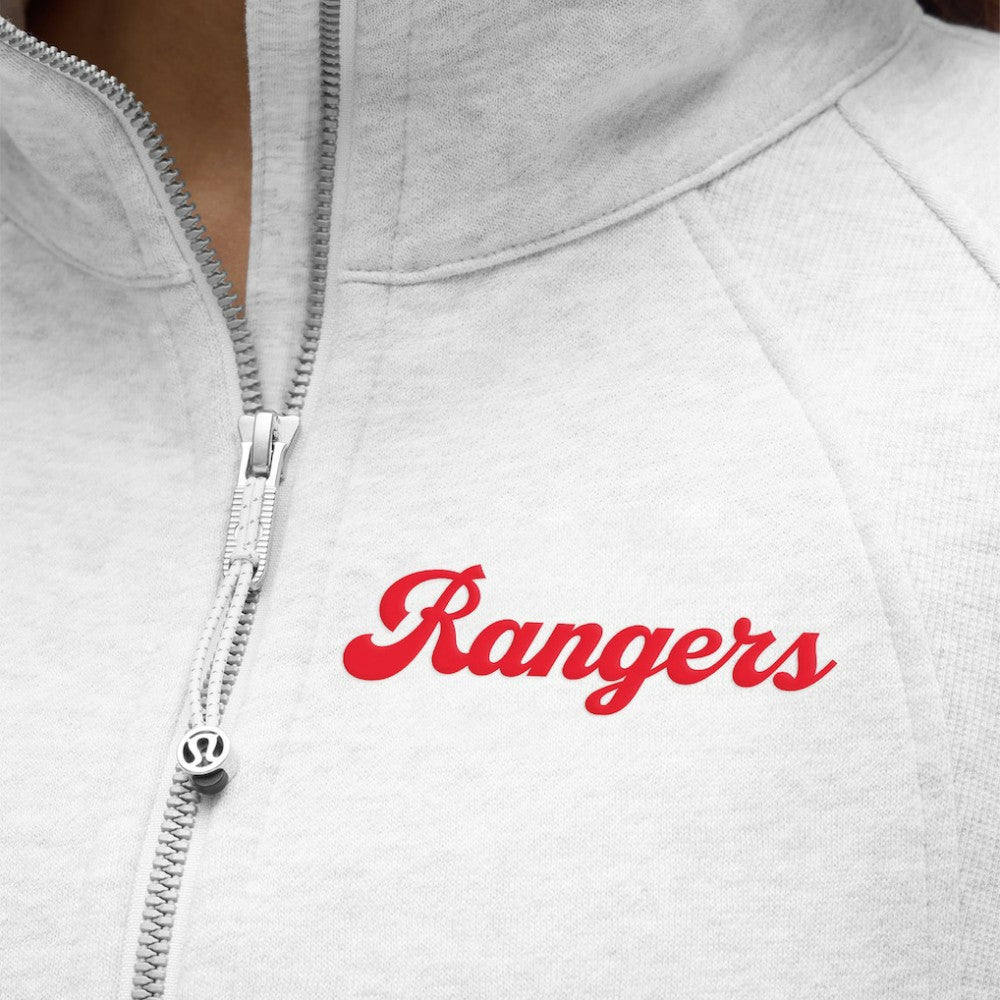 New York Rangers lululemon Women's Long Scuba Oversized Half-Zip Funnel Neck Heathered Core Ultra Light Grey