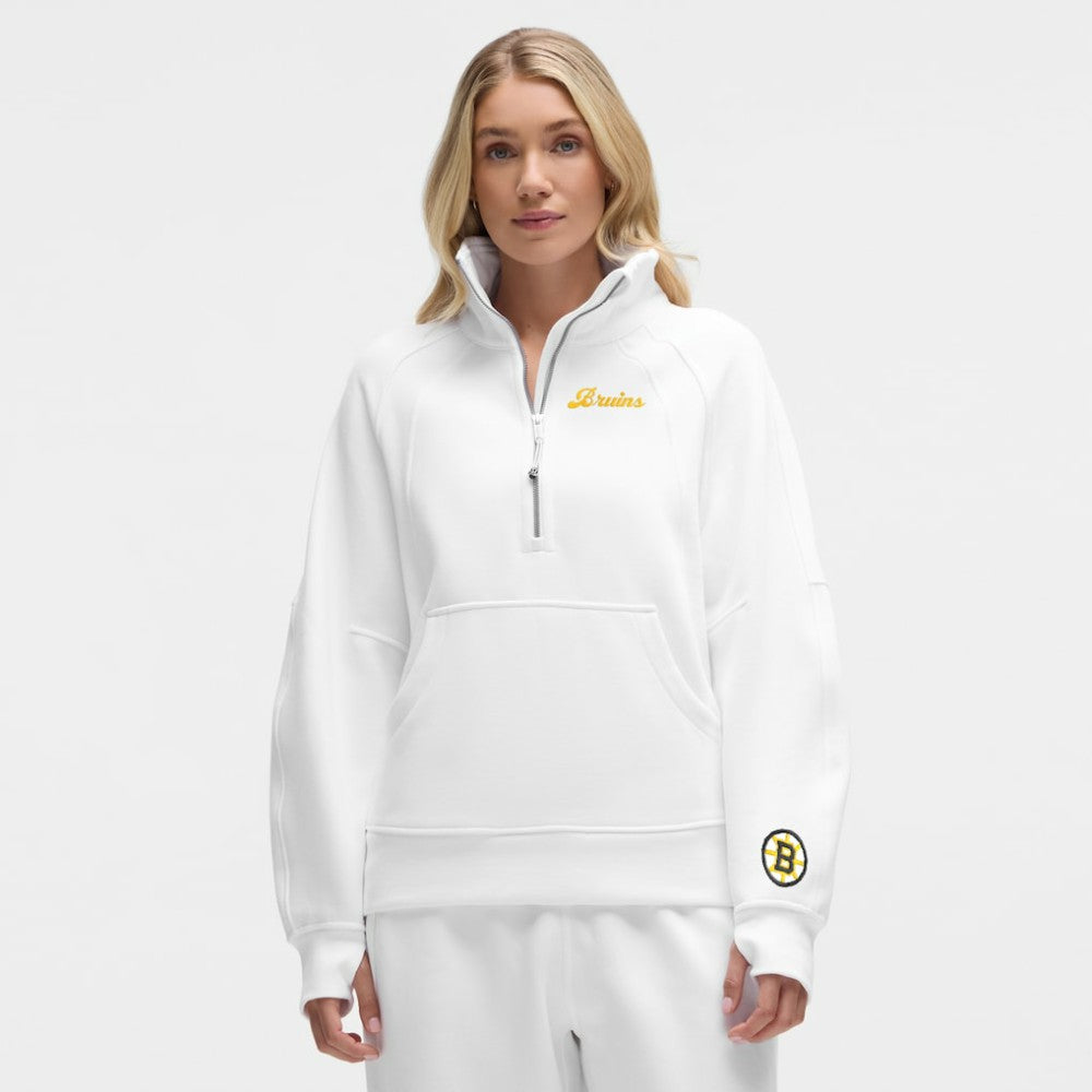 Boston Bruins lululemon Women's Long Scuba Oversized Half-Zip Funnel Neck White
