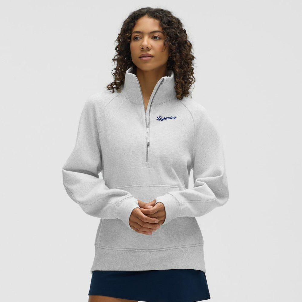 Tampa Bay Lightning - lululemon Women's Long Scuba Oversized Half-Zip Funnel Neck Heathered Core Ultra Light Grey