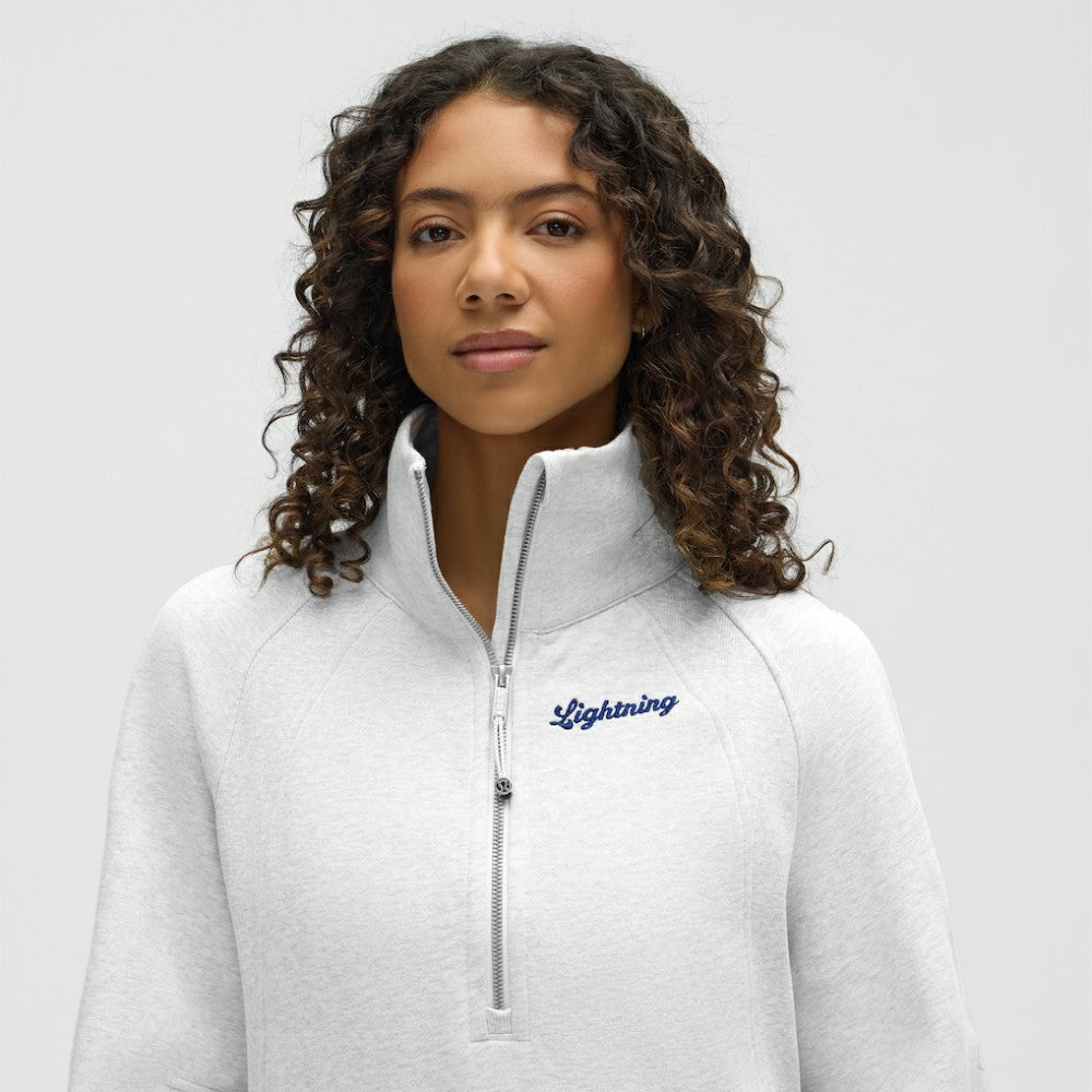 Tampa Bay Lightning - lululemon Women's Long Scuba Oversized Half-Zip Funnel Neck Heathered Core Ultra Light Grey
