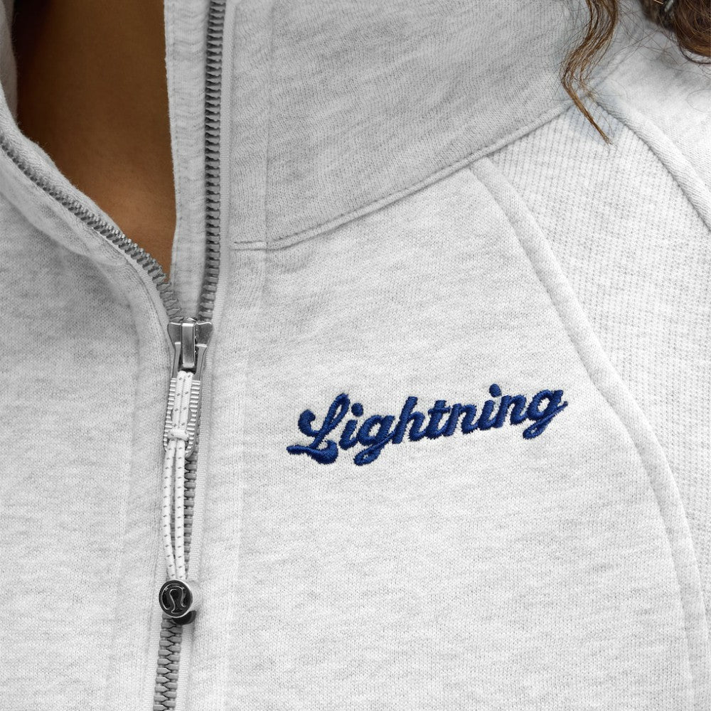 Tampa Bay Lightning - lululemon Women's Long Scuba Oversized Half-Zip Funnel Neck Heathered Core Ultra Light Grey