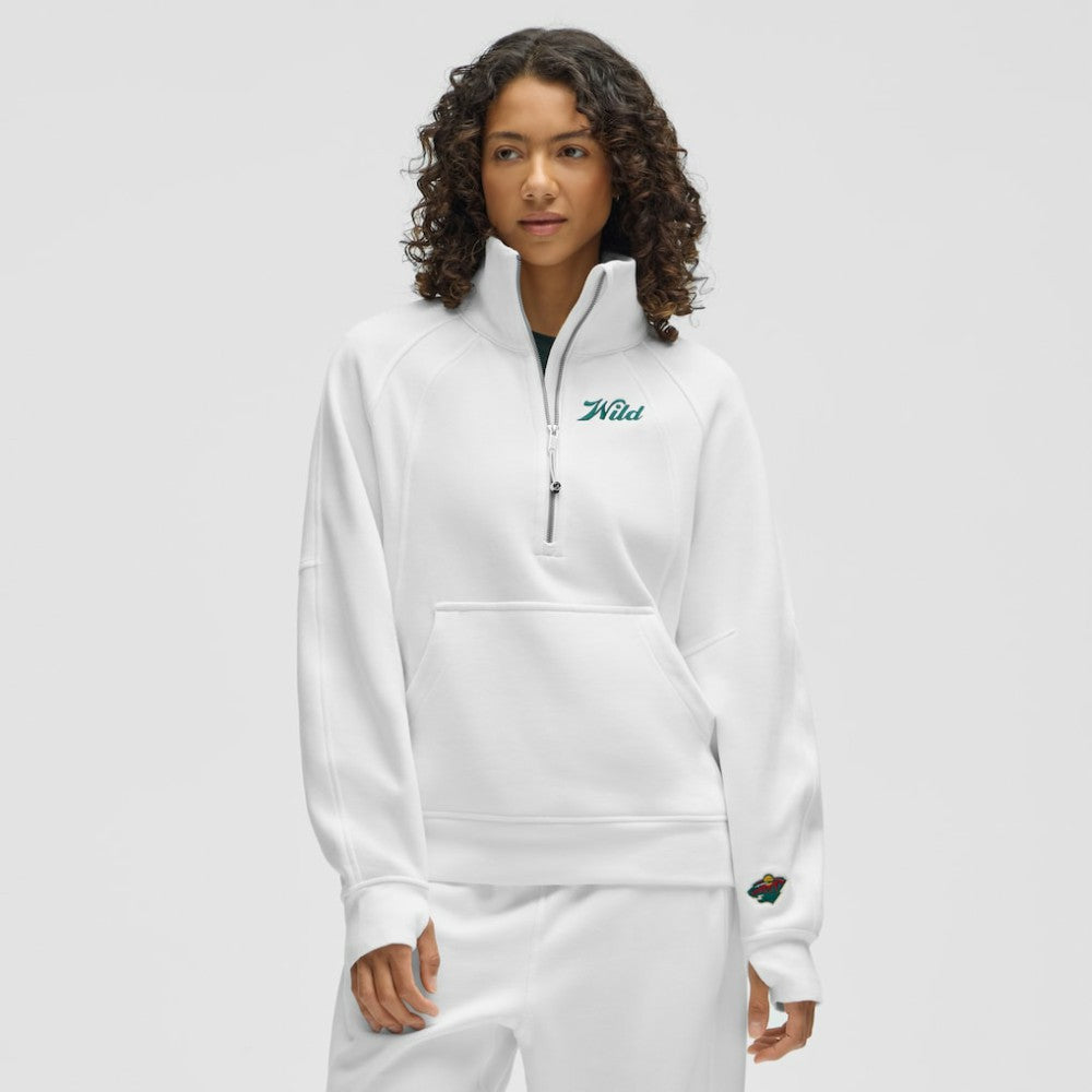 Minnesota Wild - lululemon Women's Long Scuba Oversized Half-Zip Funnel Neck White