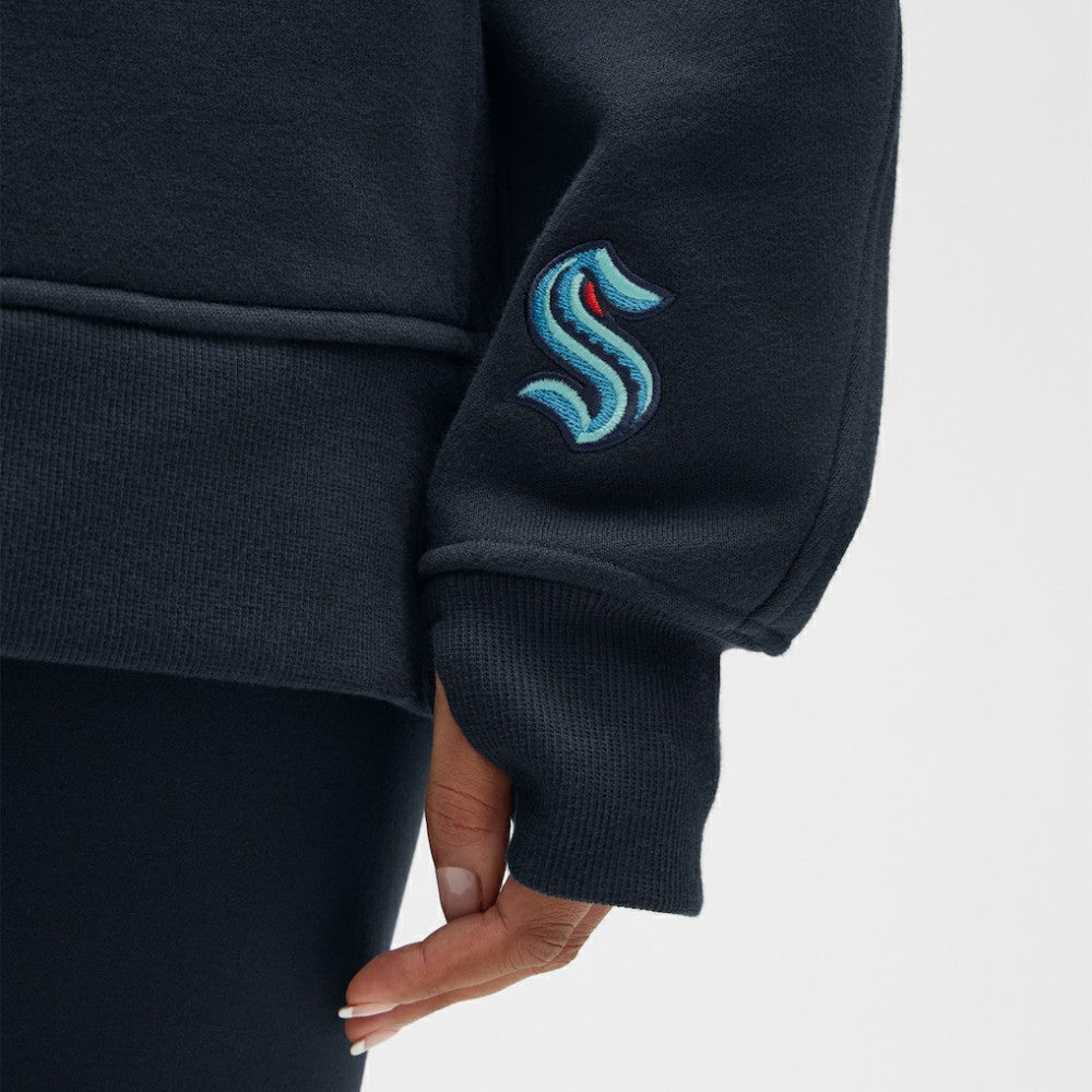 Seattle Kraken lululemon Women's Long Scuba Oversized Half-Zip Funnel Neck True Navy