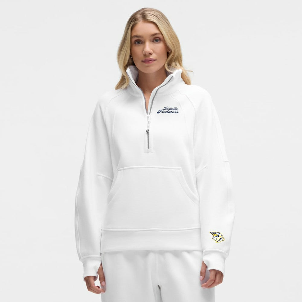 Nashville Predators - lululemon Women's Long Scuba Oversized Half-Zip Funnel Neck White
