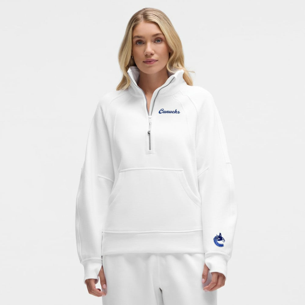 Vancouver Canucks - lululemon Women's Long Scuba Oversized Half-Zip Funnel Neck White
