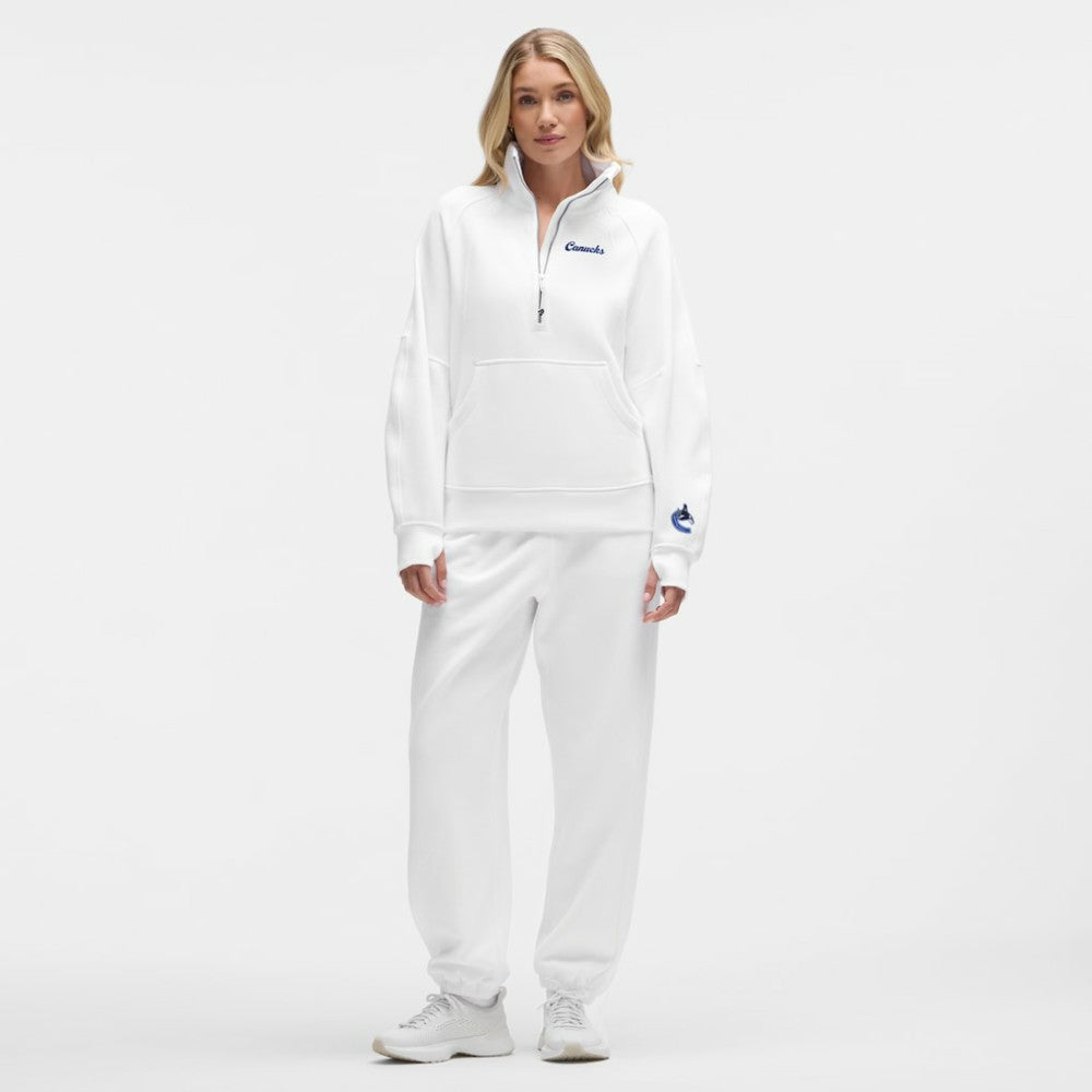 Vancouver Canucks - lululemon Women's Long Scuba Oversized Half-Zip Funnel Neck White