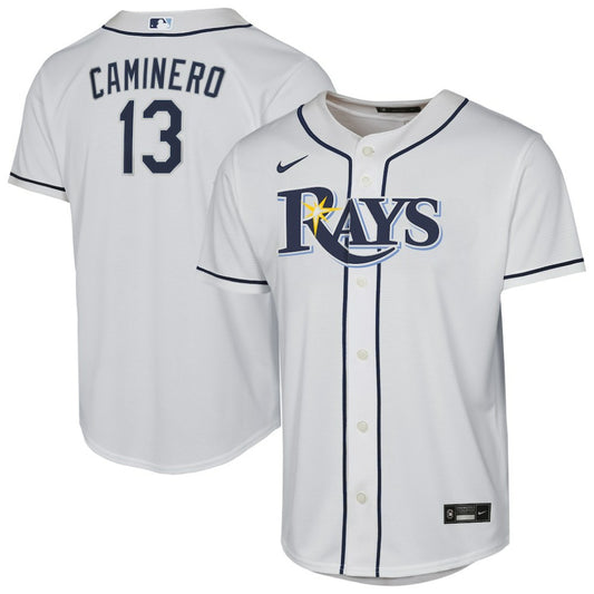 Junior Caminero Tampa Bay Rays Nike Youth Home Replica Player Jersey - White | MLB Jerseys