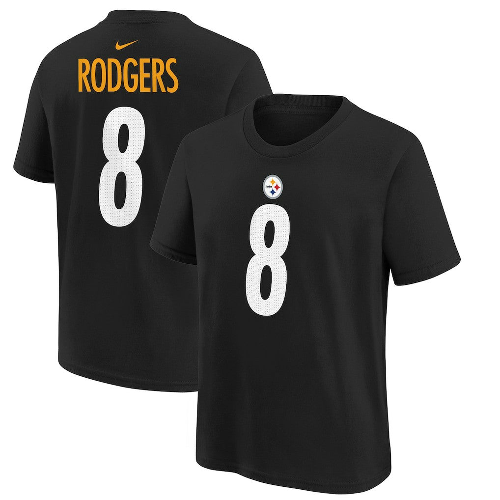 Aaron Rodgers Pittsburgh Steelers Youth Player Name & Number T-Shirt Black - NFL