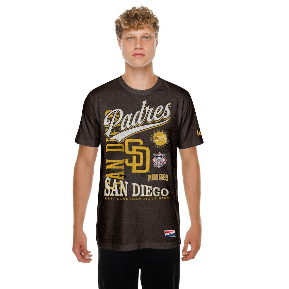 San Diego Padres New Era  Oversized Throwback Distressed T-Shirt Lifestyle