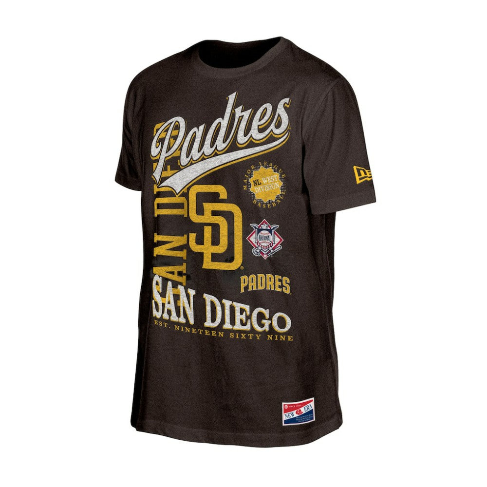 San Diego Padres New Era  Oversized Throwback Distressed T-Shirt Lifestyle