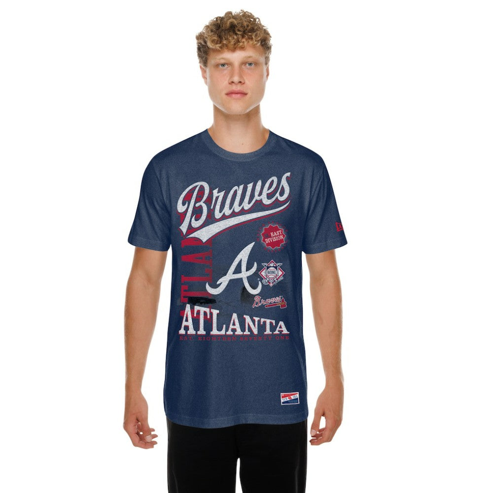 Atlanta Braves New Era  Oversized Throwback Distressed T-Shirt for sale